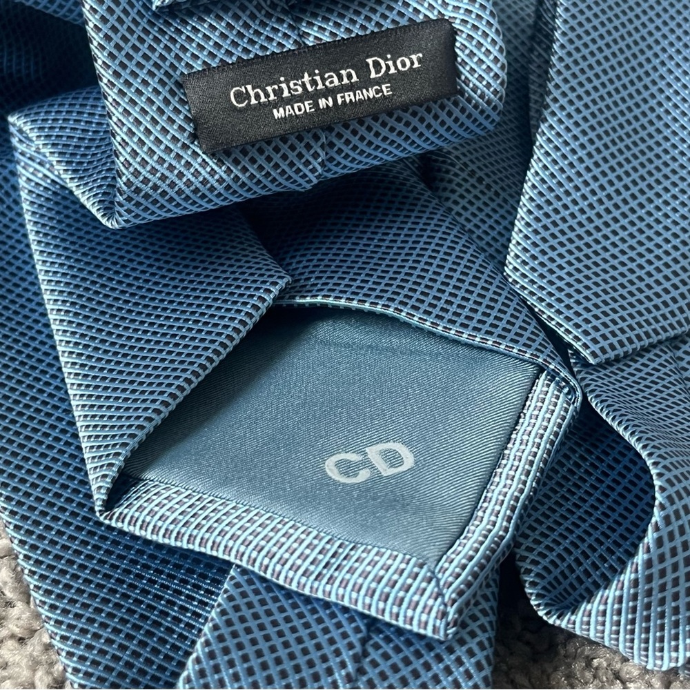Christian Dior Textured Blue Men's Tie